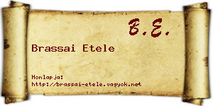 Brassai Etele névjegykártya